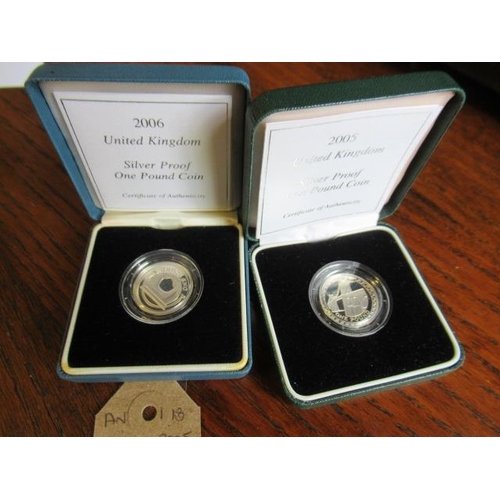 787 - SILVER 2005 AND 2006 BRIDGES SERIES PROOF £1 COINS