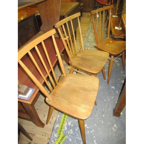740 - THREE ERCOL DINING CHAIRS