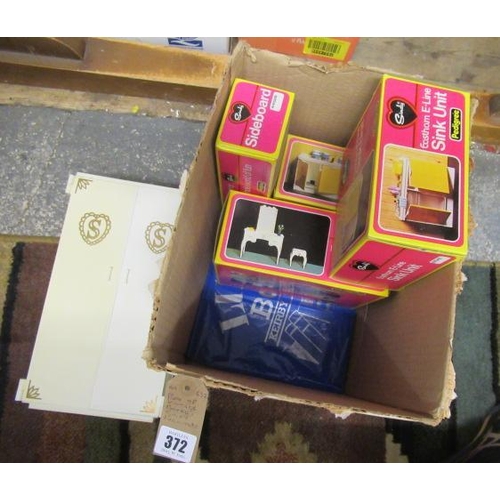 372 - BOX OF VINTAGE BOXED SINDY FURNITURE