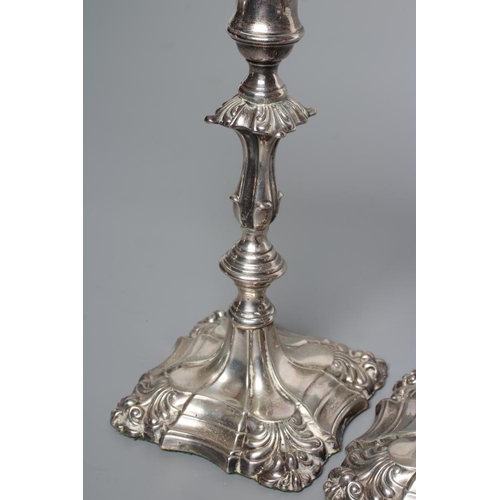 125 - A PAIR OF VICTORIAN SILVER CANDLESTICKS, by Samuel Walker & Co., Sheffield 1839 (with William IV dut... 