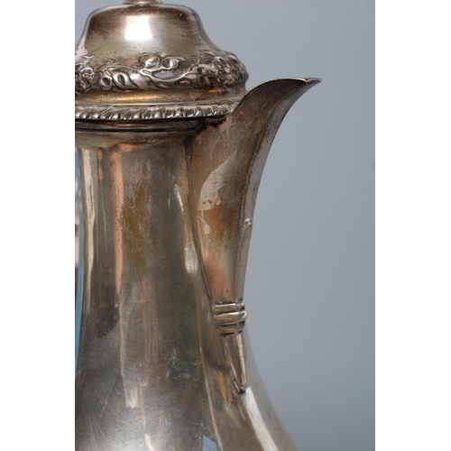 144 - A LATE VICTORIAN ART NOUVEAU SILVER HOT WATER JUG, by Holland, Aldwinckle & Slater, London 1896, of ... 