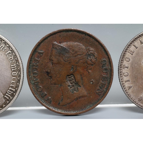 155 - THREE VICTORIAN COINS, comprising an 1856 gothic one florin, an 1849 one florin with gothic bust and... 