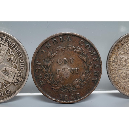 155 - THREE VICTORIAN COINS, comprising an 1856 gothic one florin, an 1849 one florin with gothic bust and... 