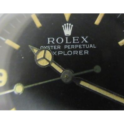 166 - A ROLEX OYSTER PERPETUAL EXPLORER WRISTWATCH, the black dial with luminous 3,6 and 9, Mercedes hands... 