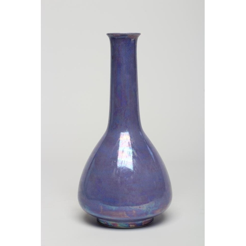 52 - A RUSKIN POTTERY LILAC LUSTRE GLAZED BOTTLE VASE, 1910, impressed mark and date, 11