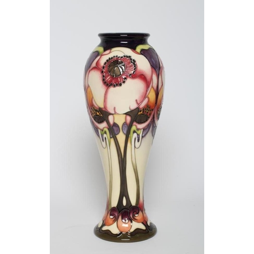 70 - A MOORCROFT POTTERY EMMA PATTERN VASE, 2007, of inverted baluster form designed by Emma Bossons, imp... 