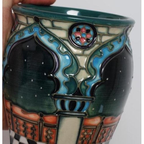 75 - A MOORCROFT POTTERY JUMEIRAH PATTERN VASE, 2000, of inverted baluster form designed by Beverley Wilk... 