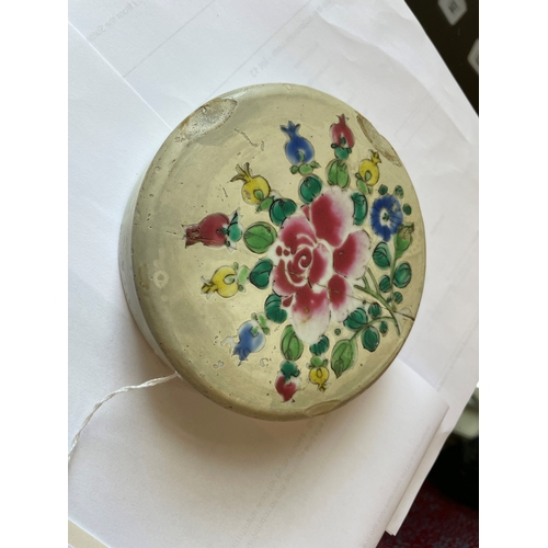 13 - A CHINESE PORCELAIN LARGE JAR AND COVER painted in colours with a finch perched upon a blossoming br... 