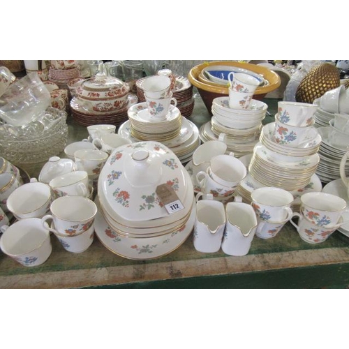 112 - QUANTITY OF ROYAL DOULTON MADRIGAL PATTERN DINNER SERVICE