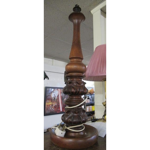 133 - CARVED WOODEN LAMP BASE