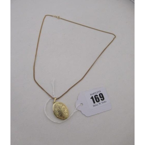 169 - 9CT GOLD LOCKET AND CHAIN