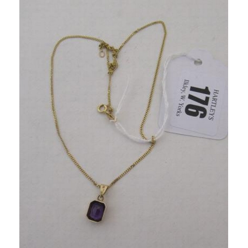 176 - 9CT GOLD CHAIN AND PENDANT