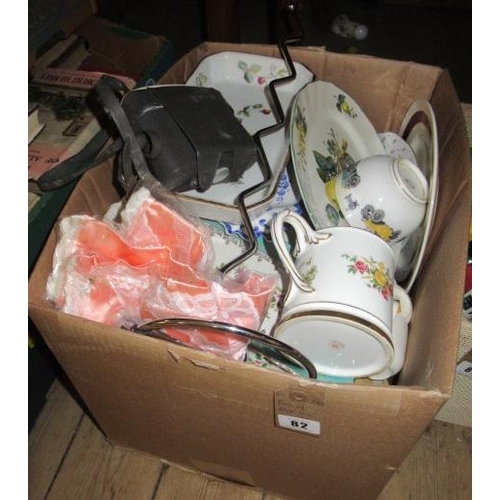 82 - BOX OF MISCELLANEOUS CERAMICS ETC