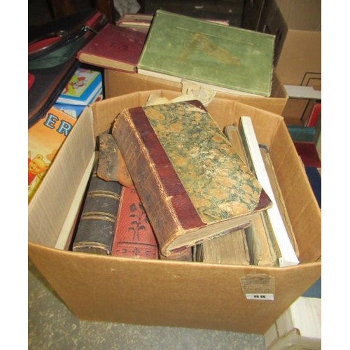 88 - TWO BOXES OF BOOKS INCLUDING BRITISH HERBALIST AND GADSBYS WANDERINGS