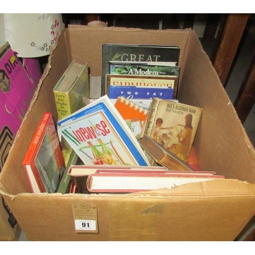 91 - BOX OF COOKERY AND HOUSEKEEPING BOOKS