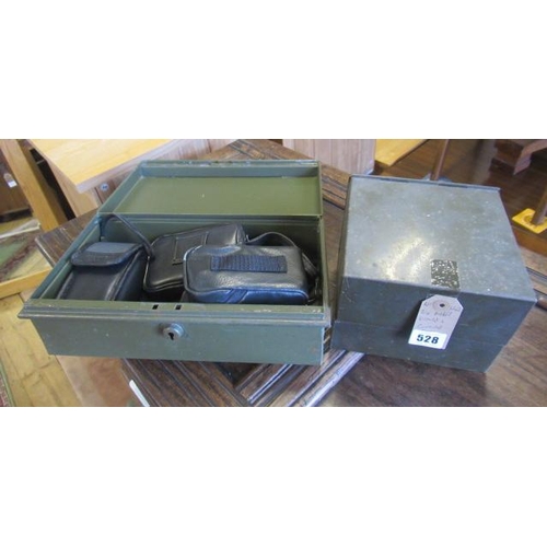 TWO METAL BOXES AND CONTENTS