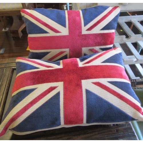 PAIR OF UNION JACK CUSHIONS