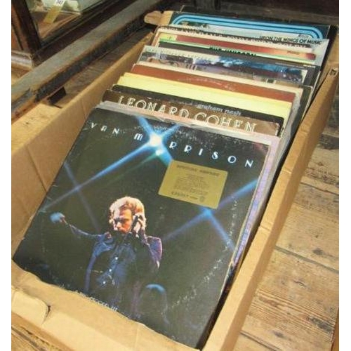 77 - BOX OF 70S ROCK LPS INCLUDING VAN MORRISON YES KAYAK ETC