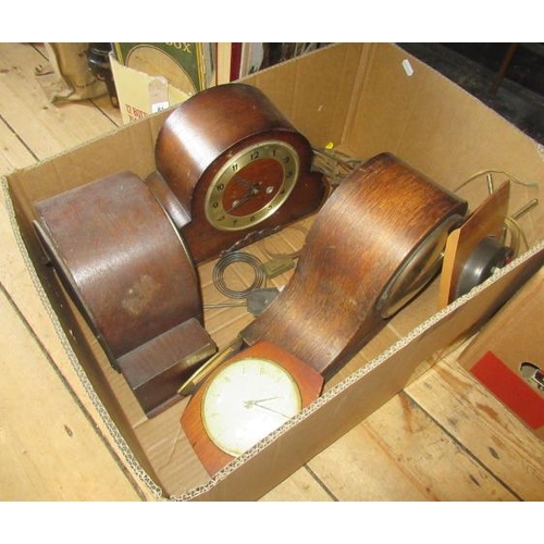 80 - BOX OF CLOCKS AND PARTS