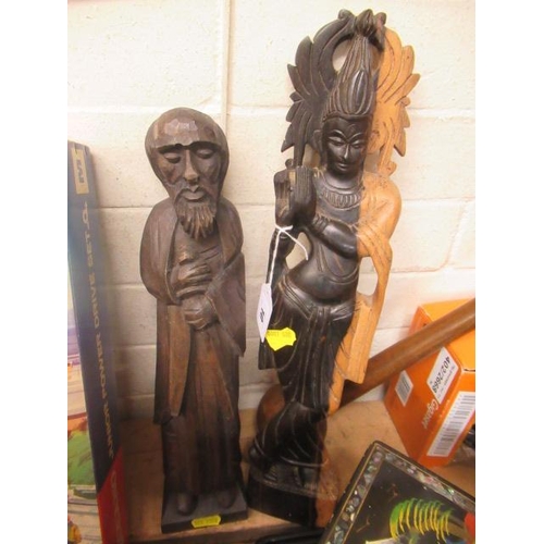 10 - TWO CARVED WOODEN FIGURES
