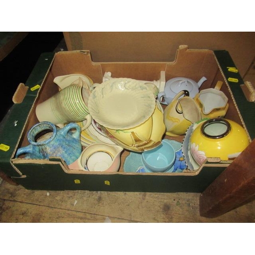 111 - BOX OF MIXED CERAMICS