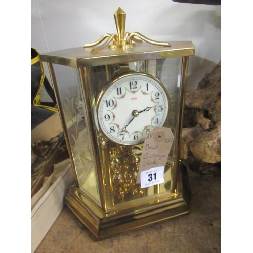 31 - BRASS CARRIAGE CLOCK