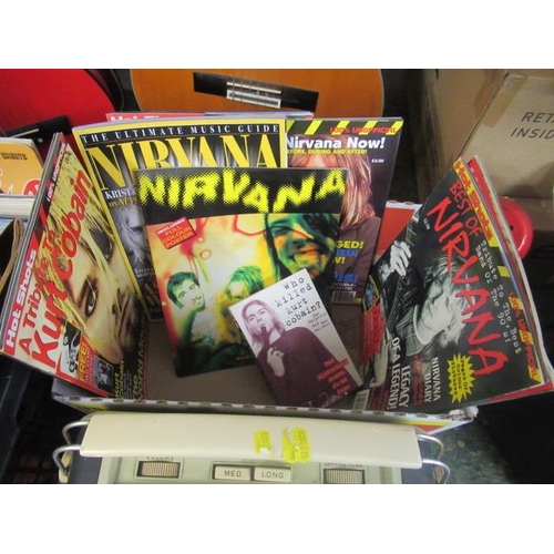 358 - COLLECTION OF 1990S NIRVANA AND KURT COBAIN BOOKS AND MAGAZINES ALL WITH POSTERS INTACT
