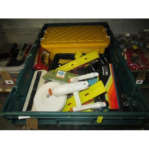 48 - CRATE OF DIECAST STAR TREK AND OTHER TOYS