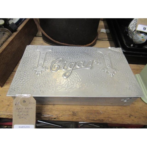 6 - ART NOUVEAU ALUMINIUM CIGAR BOX