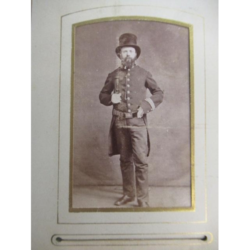 621 - VICTORIAN PORTRAIT PHOTOGRAPH ALBUM INCLUDING PHOTO OF EARLY POLICEMAN