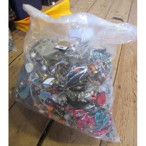 16 - LARGE BAG OF COSTUME JEWELLERY