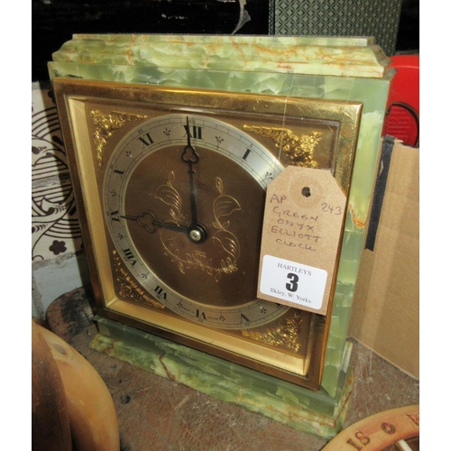 3 - GREEN ONYX ELLIOTT CLOCK