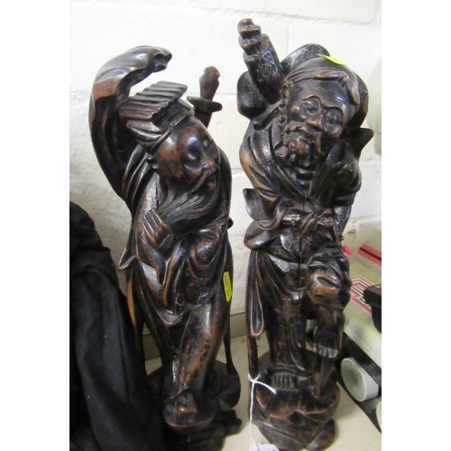 21 - TWO CARVED CHINESE FIGURES