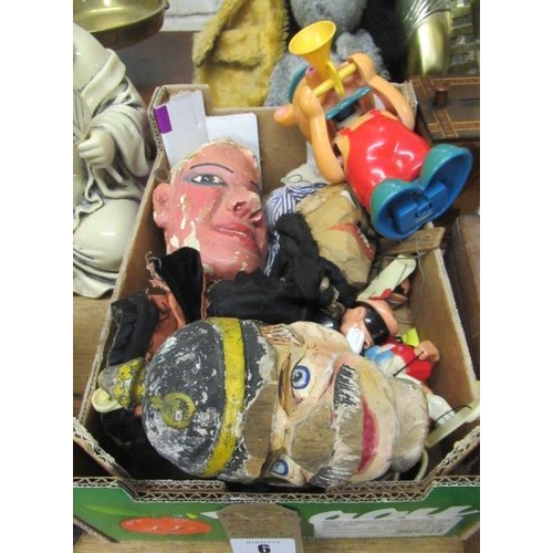 6 - BOX OF VINTAGE DISNEY AND OTHER PUPPETS