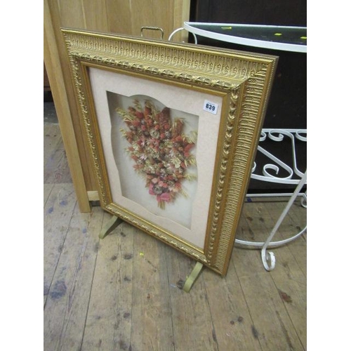 839 - DRIED FLOWER FIRE SCREEN