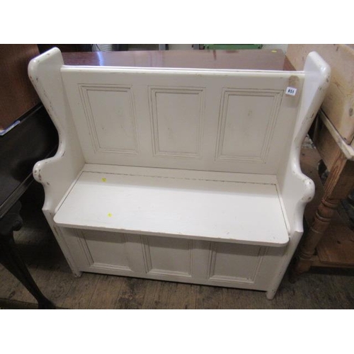 851 - PAINTED PINE TWO SEATER SETTLE