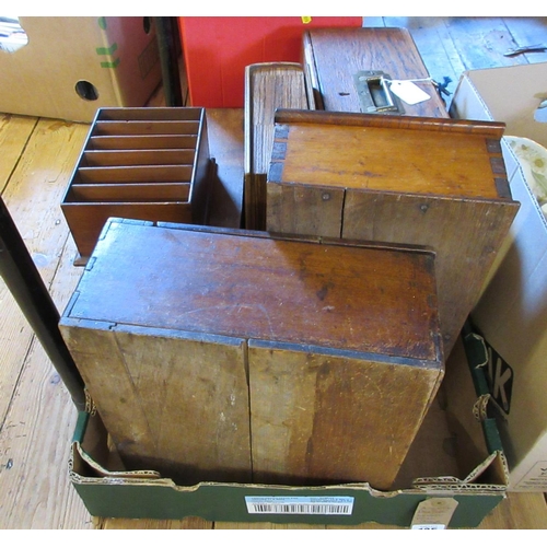 125 - BOX OF WOODEN WORK BOXES