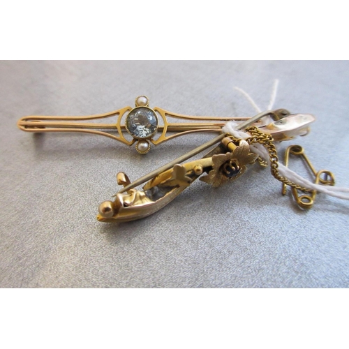 186 - TWO GEM SET BROOCHES