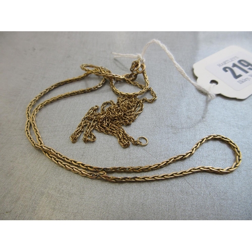 219 - TWO 9CT GOLD CHAINS 9.4g