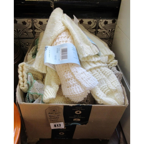 417 - BOX OF VINTAGE BABY CLOTHING