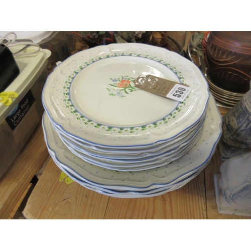 530 - STACK OF VILLEROY AND BOCH ROMANTICA PATTERN PLATES ETC