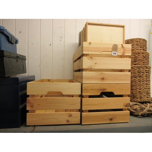 570 - QUANTITY OF WOODEN CRATES ETC