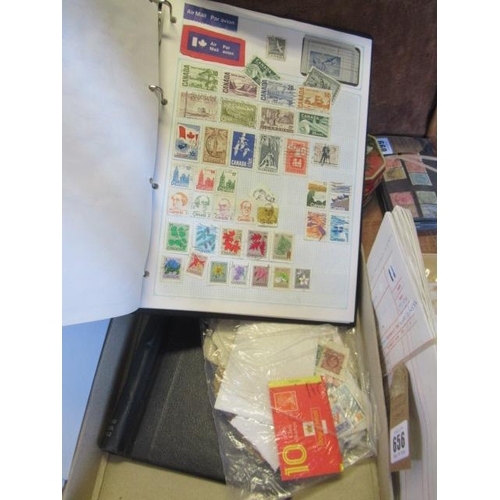 657 - TWO ALBUMS AND BAG OF LOOSE STAMPS