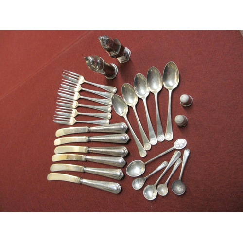 247 - BOX OF SILVER CUTLERY ETC