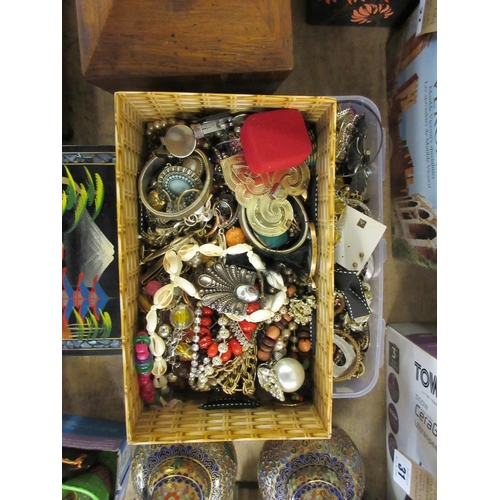 28 - TWO BOXES OF COSTUME JEWELLERY