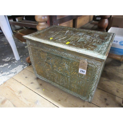 294 - BRASS LOG / COAL BOX