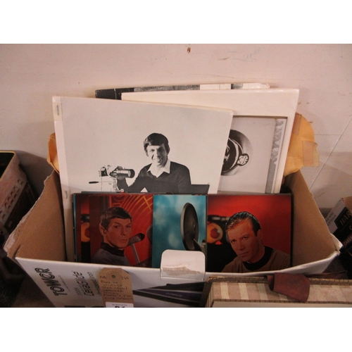 31 - BOX OF VINTAGE STAR TREK AND LEONARD NIMOY PHOTOGRAPHS AND FAN CLUB MATERIAL