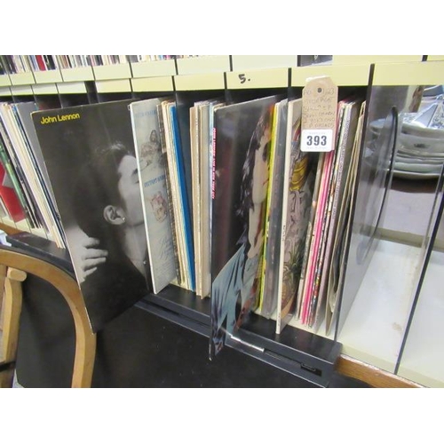 393 - STORAGE SHELF OF JOHN LENNON AND YOKO ONO LP RECORDS