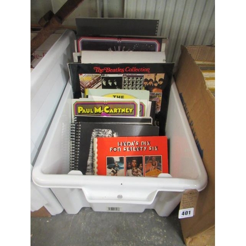 401 - BOX OF BEATLES WINGS AND OTHER EPHEMERA