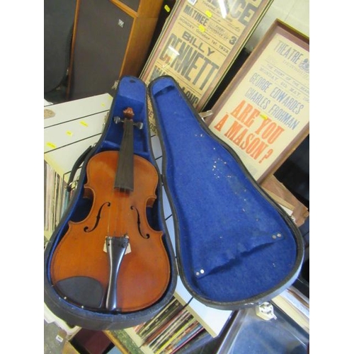 405 - CASED VIOLIN WITH LABEL DATED 1875